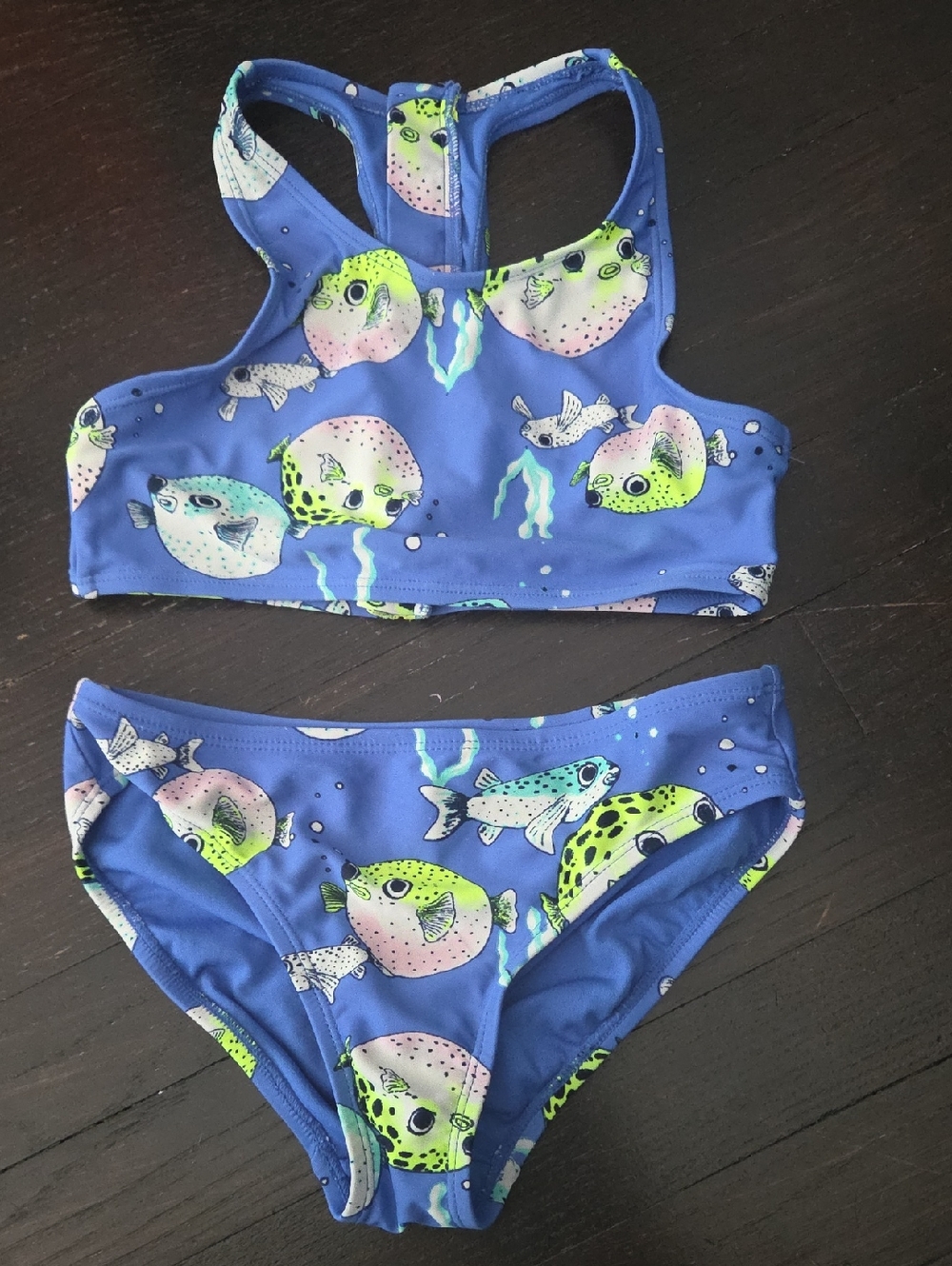 GAP Blue Pufferfish Print Girls' Two-Piece Swim Set